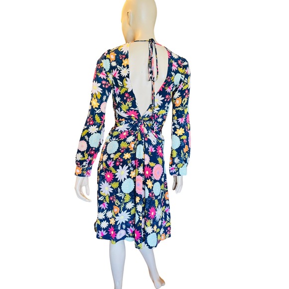 Vintage 80s Betty’s Atelier di Couture Ruched Floral Dress Sz Small Knee High - Picture 2 of 6